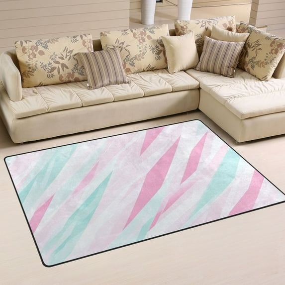 Pink Art Pattern Soft Polyester Area Rug 31''x20'', Non Slip, Memory Foam, Water Absorbent