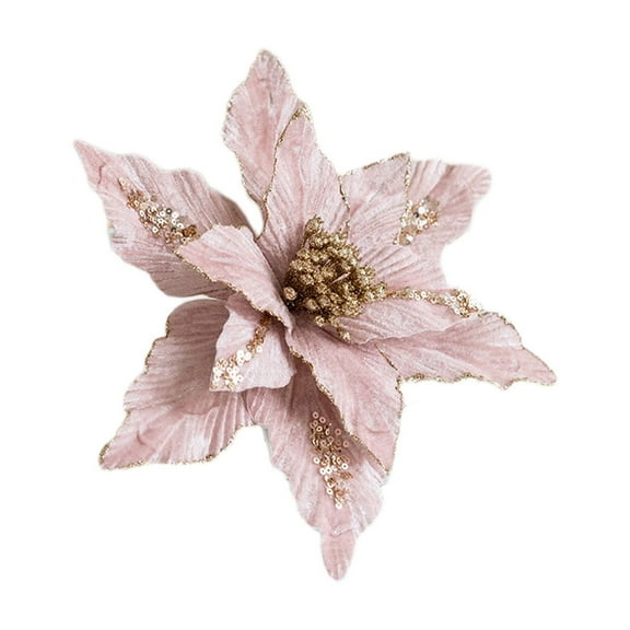 Pink Pink Flannel Christmas Flower Ornament With Handcrafted Powder Simulation For Tree Decoration Festive Holiday Home Decor Adds Elegant Touch To Seasonal Display