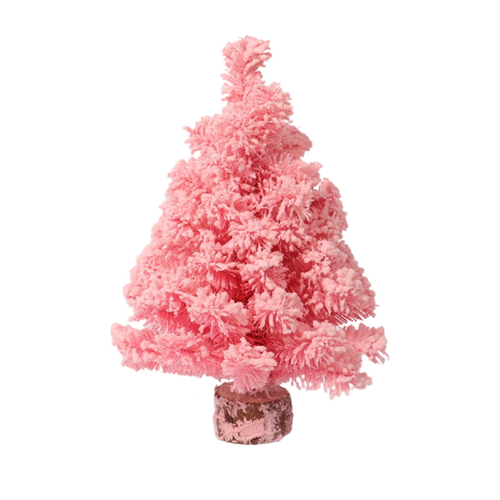 Pink Artificial Christmas Tree Flocked Christmas Tree Mini Desktop