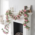 thumbnail image 1 of Pink Artificial Rose Vine Wedding Backdrop Decor 79 Inches Faux Flower Garland for Ceremony Arch and Event Decoration, 1 of 6