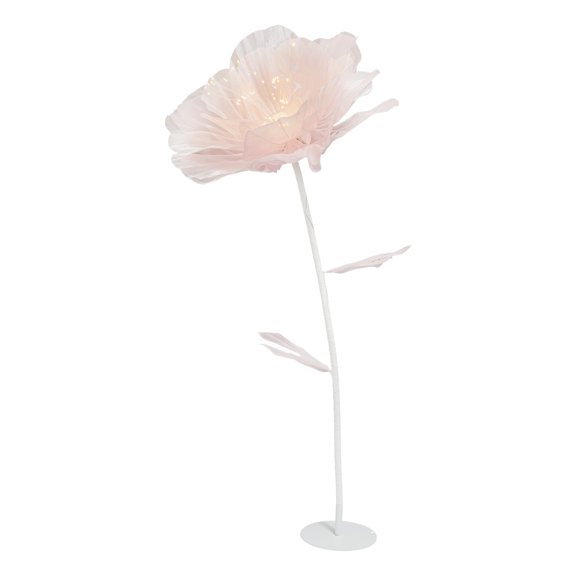 Pink Artificial Silk Flower Decoration, Large Fake Flower with Standing Stems and Base,Giant Flowers with Light 4.9FT for Wedding Background Decor, Shop Window Display,Photography Props, Banquet