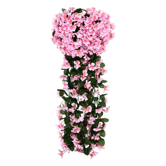Pink Artificial Silk Flower Wall Hanging Decor Set Of 2 For Balcony Showcase Home Decoration Simulated Hydrangea Blooms With 18 Heads Floral Arrangement
