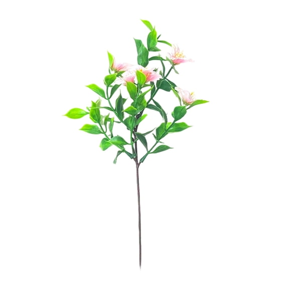 Pink Artificial Simulation Green Plant Eucalyptus Pentaphyllus Plastic Flower Pink Color For Home Flower Arrangement Decor