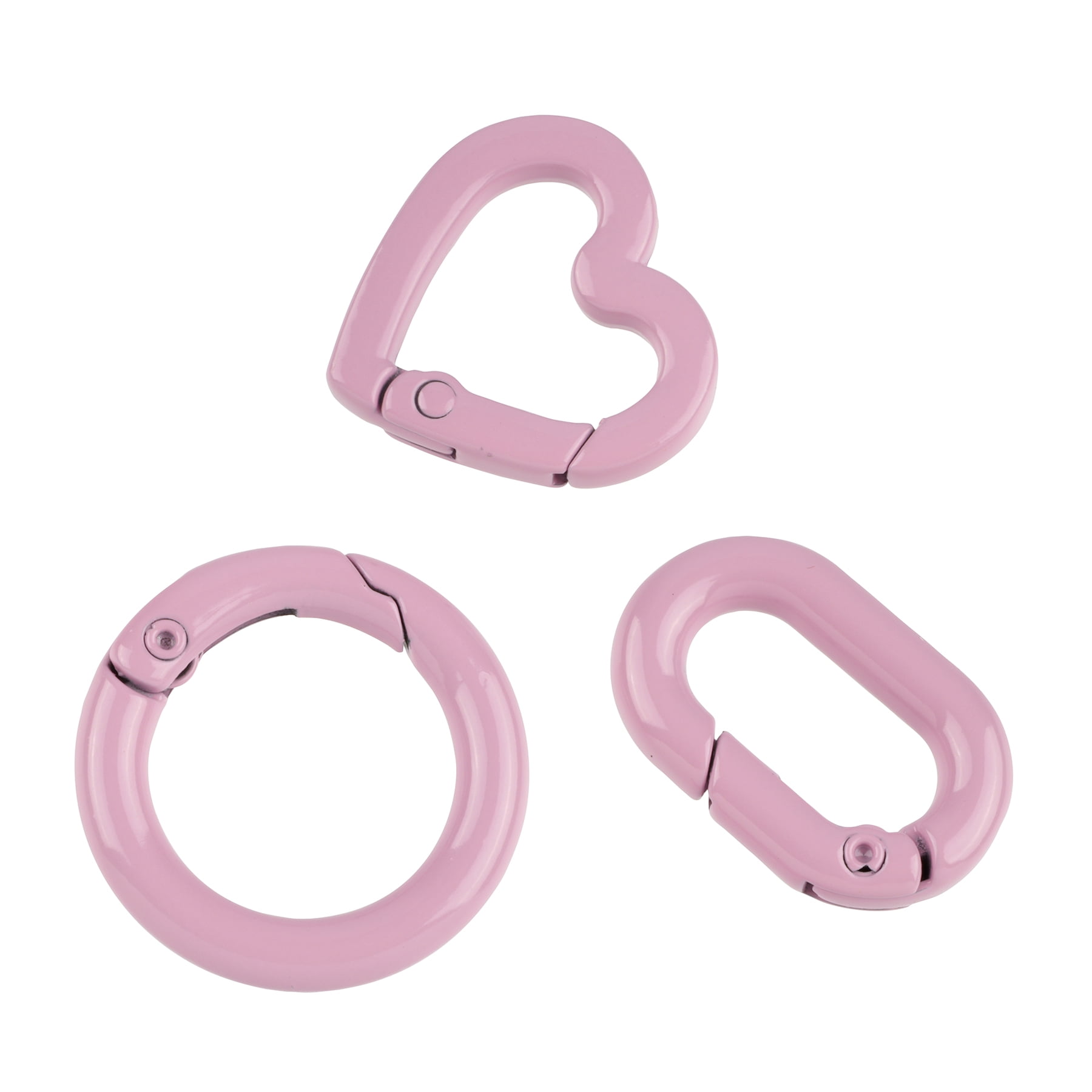 Pink Assorted Enamel Hinged Closures by Bead Landing - 6 Closures per Set (72 Total) - Nickel-Free Zinc Alloy in Heart - Oval & Round Shapes for Jewelry Making - 12 Pack
