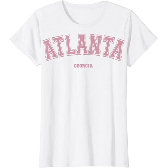 Pink Atlanta Georgia GA Varsity Style on Atlanta T-Shirt