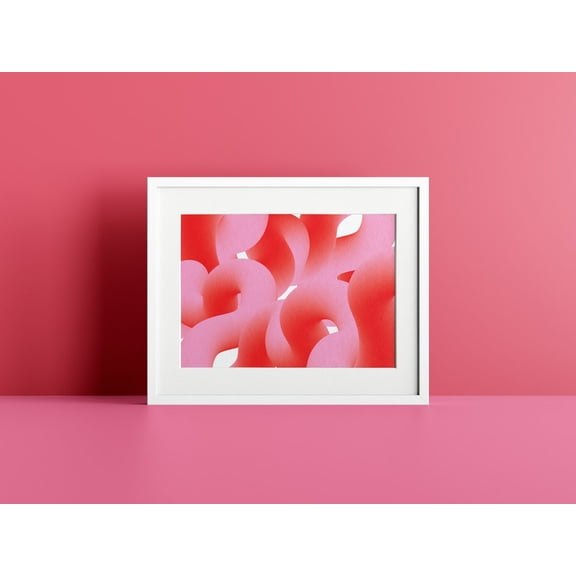 Pink Aura Wall Art, Pink Retro Print, Colorful Print, Retro Wall Print, Geometric , Gallery Wall Art, Gradient Print Poster Decor, Size 12x18 UNFFRAMED F03.1.8l2353