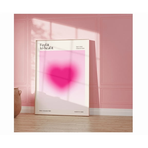Pink Aura Wall Poster Instant Positivity Poster Art Trendy Poster Decor Self Love Art For Bedroom