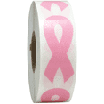 thumbnail image 1 of Pink Awareness Ribbon Stickers 2 Inch 500 Total Adhesive Labels, 1 of 4