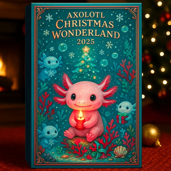 Pink Axolotl Advent Calendars 2025,24 Days Axolotl Instruments Ornament Christmas Countdown Calendar 2025,2d Animal Figurine Advent Calendars,Salamander Figures Christmas Tree Decorations