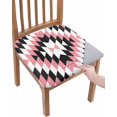 thumbnail image 1 of Pink Aztec Chair Seat Covers for Dining Room Stretch Chair Seat Covers Set of 4, Black White Southwest Retro Geometric Ethnic Chair Seat Protector Cushion Slipcovers for Kitchen Restaurant Office, 1 of 6