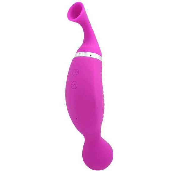 Pink B.O.B. 2-in-1 Clit Sucker and G-Spot Vibrator | Sex Toys for Women | Clitoral Suction | G-Spot Vibration | Double Sided | Hypoallergenic Silicone | Rechargeable | 24 Function | Mimics Oral Sex