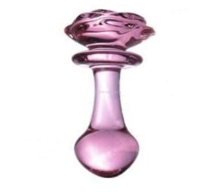 Pink B.O.B. Rose Glass Anal Plug - Great for Temperature Play - Walmart.com