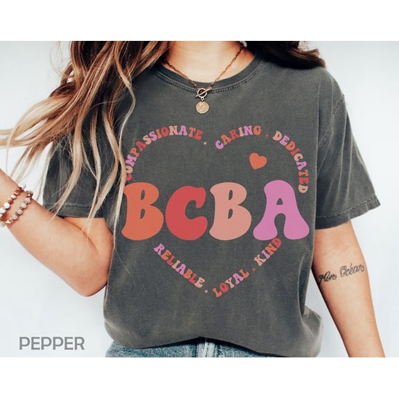 Pink BCBA Valentines Day Shirt, Retro Registered Behavior Technician Heart Tshirt, Cute ABA Shirts, RBT T-Shirt, Applied Behavior Analysis