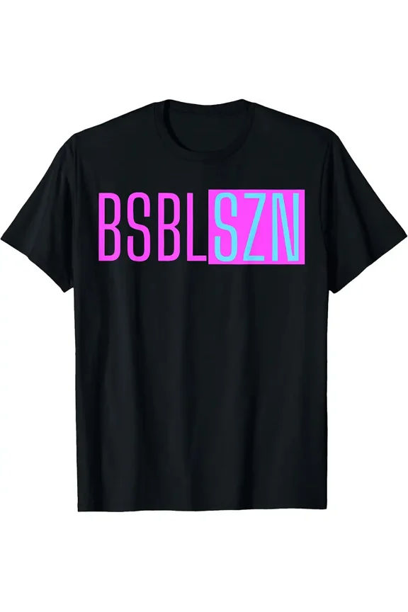 Pink BSBL SZN Baseball Season Game Day Girls Youth T-Shirt