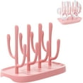 thumbnail image 1 of Pink Baby Bottle Drying Rack, Portable Bottle Holder for Baby Accessories, 1 of 10