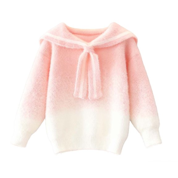 Pink Baby Children Boy Girl Long Sleeve Gradient Shawl Wraps Outfits for Kid Boat Neck Sweater Crochet Western Warm Knit Basic Fall Winter Shawl Wraps 2025 4 Years