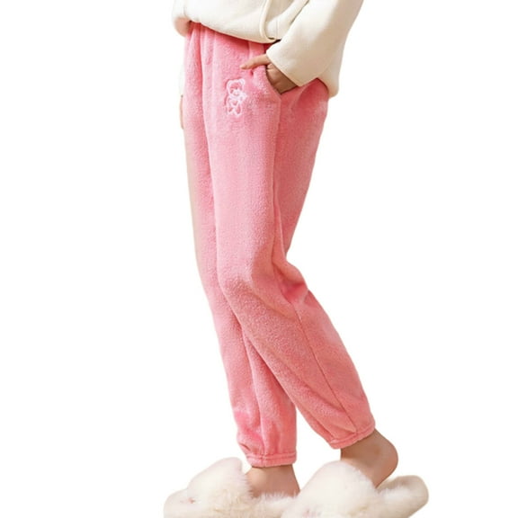 Pink Baby Fleece Lined Sherpa Flannel Pantyhose for Children Boy Girl Winter Fall Track Gym Lounge Warm Thick Fuzzy Pants Pantyhose Tights Child 2025 10 Yearears