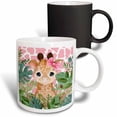 thumbnail image 1 of 3drose, Pink Baby Giraffe with a Bow in Her Hair for Girls Jungle Theme, 11oz Magic Transforming Mug, 1 of 7