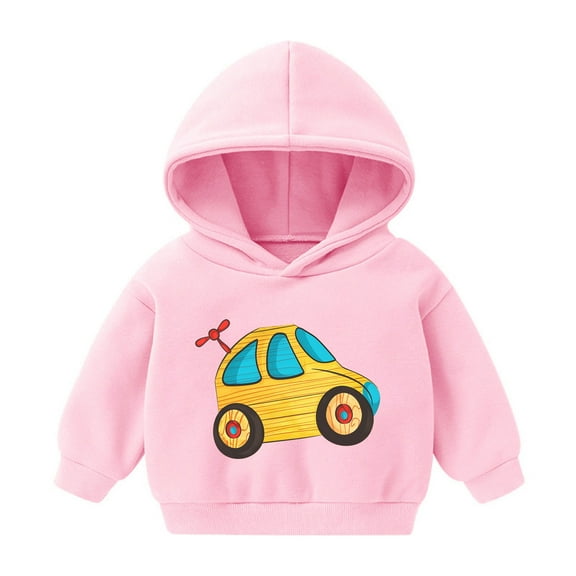 Pink Baby Hoods for Kids Girl Boy Winter Fall Graphic Happy Festival Gift Thanksgiving Brunch with Hood Hoods Outfits Sweatshirt Kid 2025 Clothes Y2K 5 Years