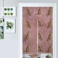 thumbnail image 1 of Pink Background Cheetah Repeat Pattern Door Curtain Nordic Living Room DoorCurtain Porch Partition Curtain Kitchen Rative Half Curtain, 1 of 4