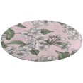 thumbnail image 1 of Pink Background Delicate Blossom Pattern Round Carpet Living Room Carpet Modern And Stylish Living Room And Bedroom Decorative Carpet Rocking Chair Mat, 1 of 7