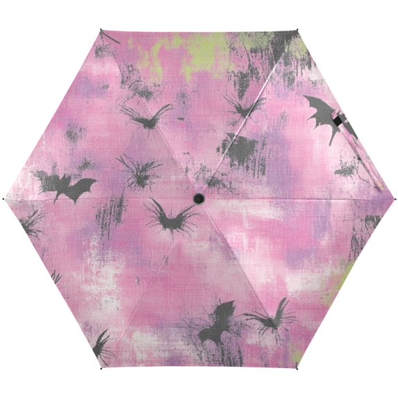 Pink Background Pattern Umbrellas for Sun Auto Open Close UV50+ Waterproof 5-Fold Compact Fiberglass Frame