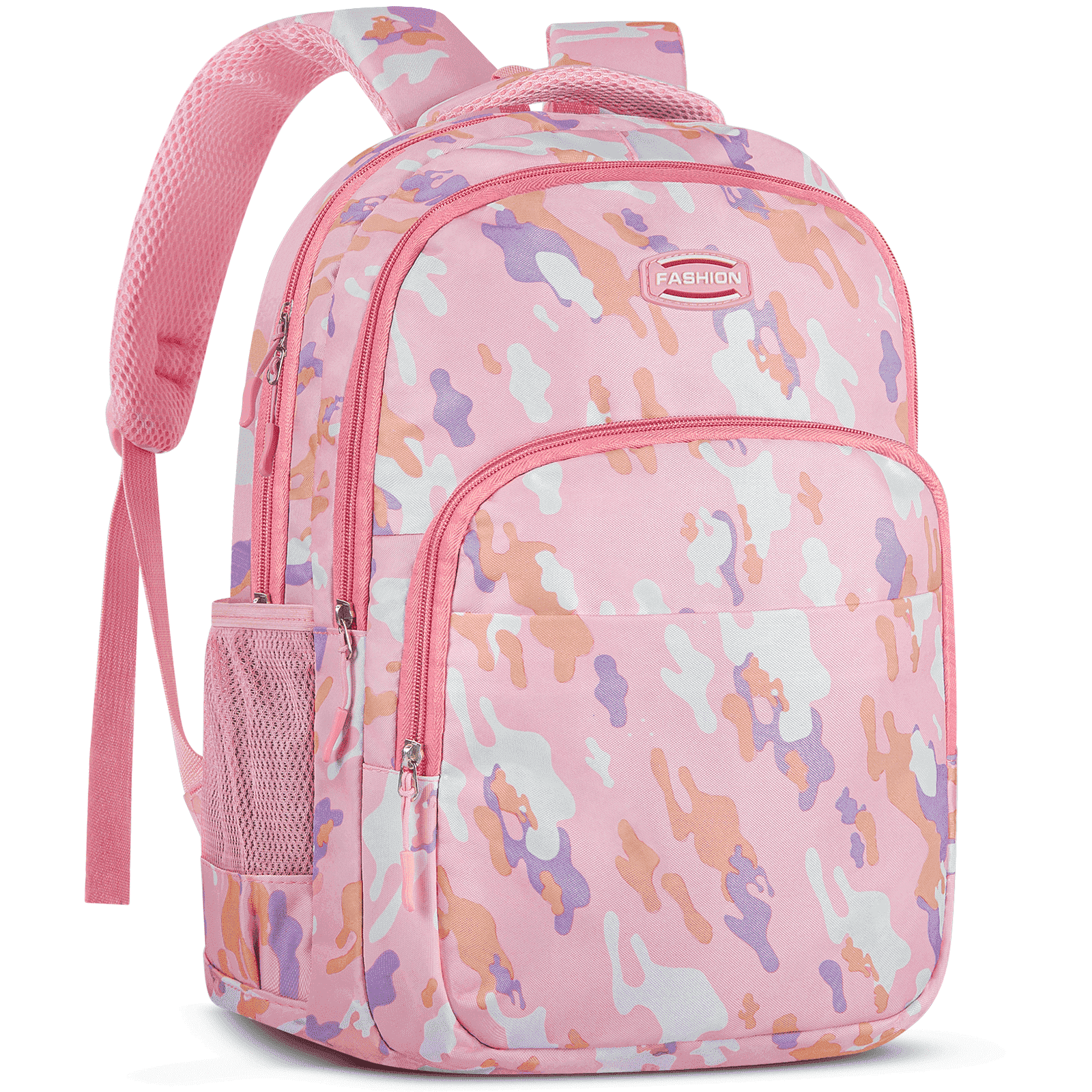 Pink Color Backpack Cshidworld, Pink Backpack for Work and Travel, 17.72x12.4x7.1 Inches ...