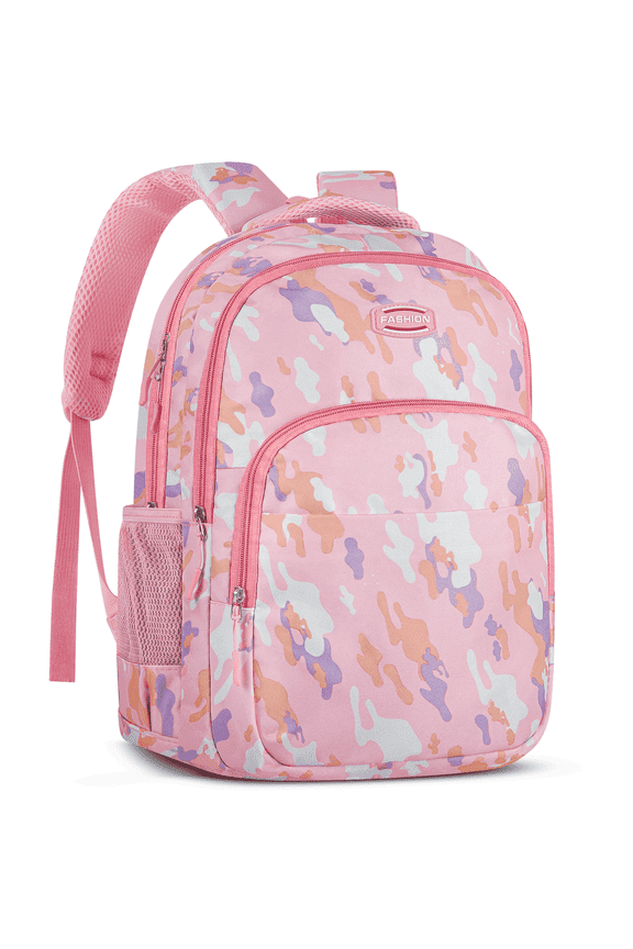 Pink Backpack for Work, College, and Travel, Water Resistant Bookbag, Backpack for work with Adjustable Padded Mesh Straps, Geometric Print Backpack for College Bag Bookbags