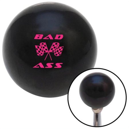 Pink Bad Ass Flags Black Shift Knob with M16 x 1.5 Insert Shifter Auto Manual Brody