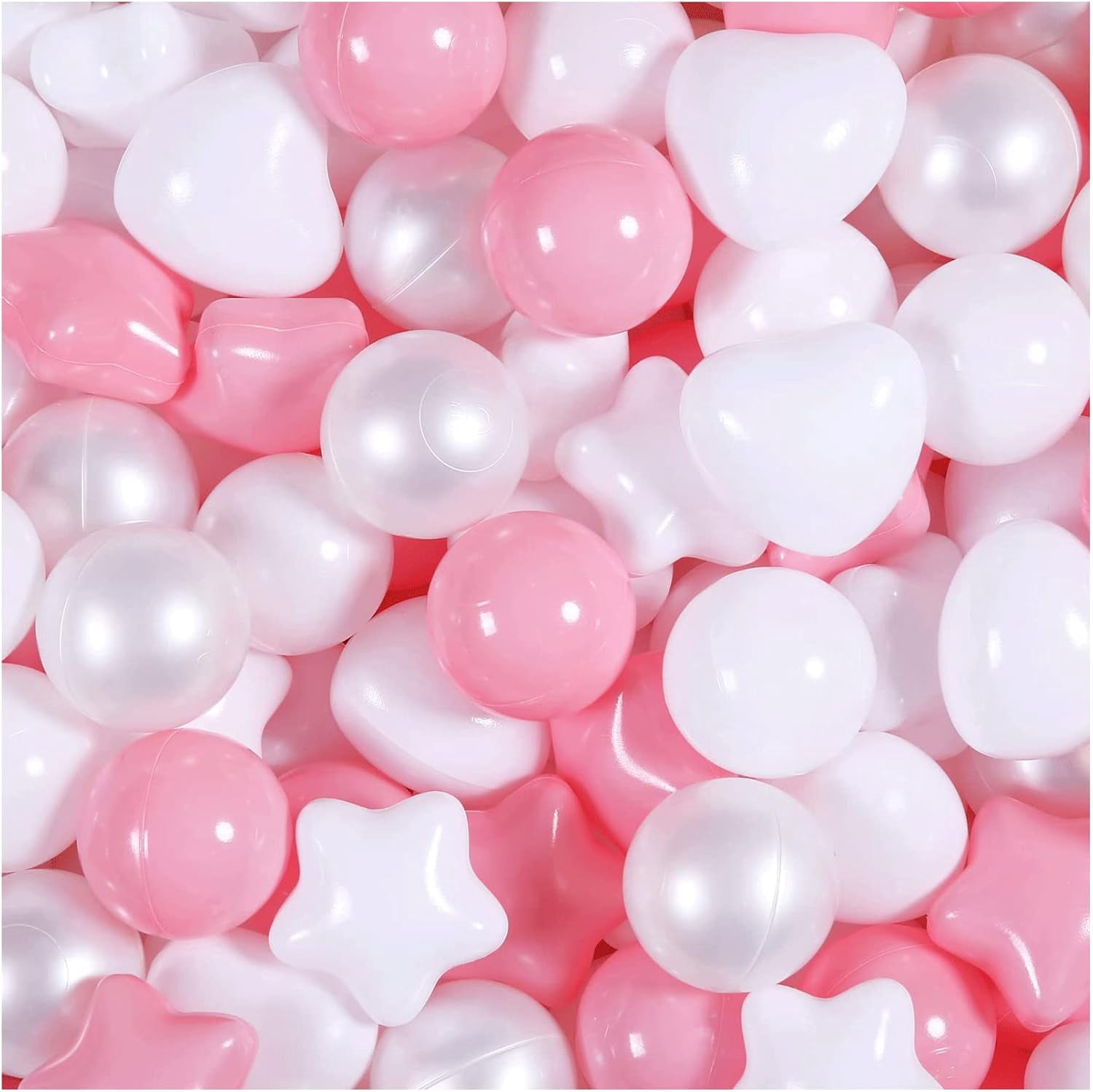 Pink Ball Pit Balls with Star Balls Heart Balls 100 - Crushproof ...