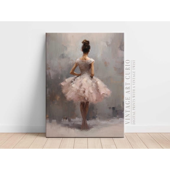 Pink Ballerina Art Print, Elegant Ballet Dancer Home Decor #3592, 16x24 UNFRAMED