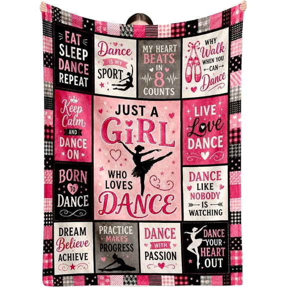 Pink Ballerina Dance Throw Blanket for Girls