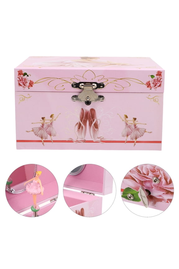 Pink Ballerina Musical Jewelry Box with Mirror and Lock for Girls,Jewelry Storage Music Chest,Best Gifts