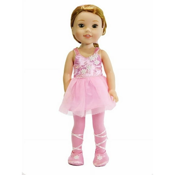 Pink Ballerina Outfit -Compatible with 14 Inch Wellie Wisher Dolls | 14 Inch Doll Clothing