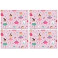 thumbnail image 1 of Pink Ballerina Princess Pattern Summer Placemats Table Placemats Set Of 4-Linen Kitchen Washable Placemats Table Mats 11.8"x17.7"Non-Slip Heat Resistant, 1 of 6