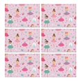 thumbnail image 1 of Pink Ballerina Princess Pattern Summer Placemats Table Placemats Set Of 6-Linen Kitchen Washable Placemats Table Mats 11.8"x17.7"Non-Slip Heat Resistant, 1 of 5