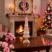 Pink Ballerina Shoe Tree, Resin Glittered Christmas Tree Ornament, Ballet Decoration for Home Decor, Perfect Present and Gift for Christmas