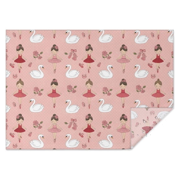 Pink Ballerina Swan Pattern Rectangle Tablecloth 60"x84",Waterproof Polyester Rectangle Table Cloth, Wipeable Spillproof Polyester Tablecloth for Dining, Camping, Indoor and Outdoor