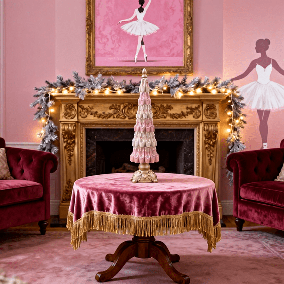 Pink Ballet Ballerina Shoe Tree, Resin Glittered Christmas Tree Ornament, Elegant Decoration and Gift for Christmas, Pinktrend Home Decor