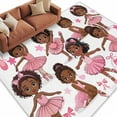 thumbnail image 1 of Pink Ballet Dancer Large Area Rugs for Bedroom Living Room, Non Slip Carpet Bedside Rug, Cute Cartoon Girls Bow-knot Love Star Rectangular Floor Cover Kitchen Accent Rug 8'x10' for Dining Room/Office, 1 of 9