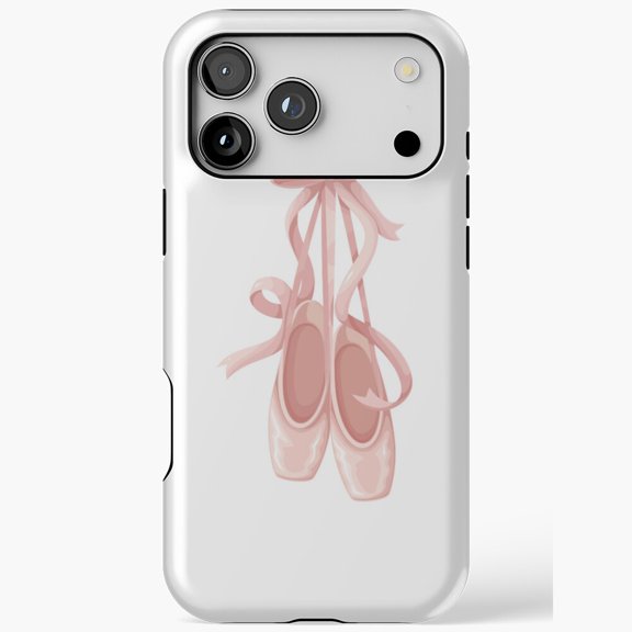 Pink Ballet Pointe Shoes Ribbon Dance Art Design for iPhone Case 11 through 17 Pro Max