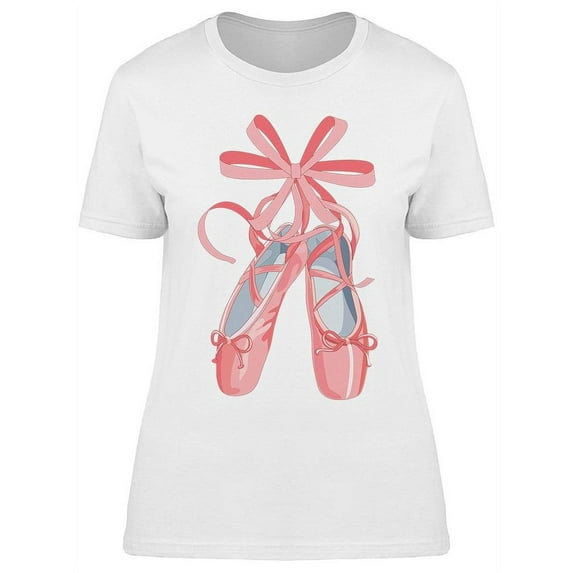 Pink Ballet Shoes Design T-Shirt Women -Image by Shutterstock, Female Small