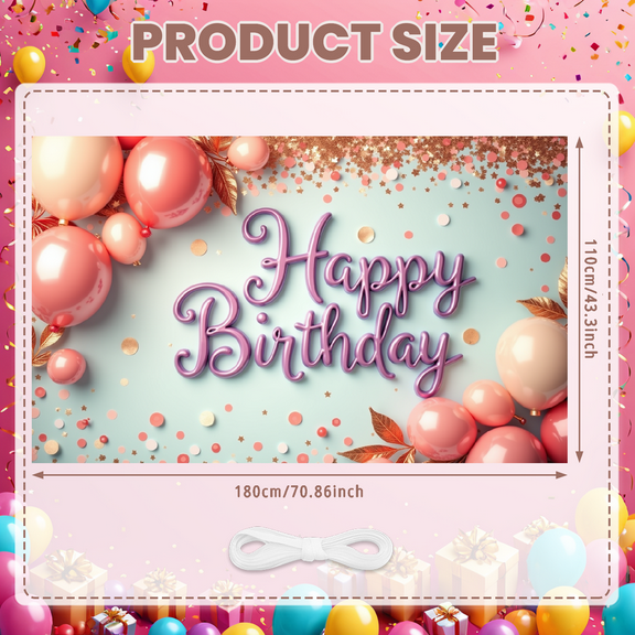Pink Balloon Banner Glitter Balloons Celebration Decorative for Indoor Party Event