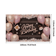 thumbnail image 1 of Pink Balloon Happy Birthday Banner Decorative Glitter Design Easy Setup for Party Background Celebration Holiday Event, 1 of 7