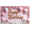 thumbnail image 1 of Pink Balloons Birthday Banner Decorative Background Polyester Material for Birthday Party Celebration Indoor Decoration, 1 of 8
