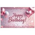thumbnail image 1 of Pink Balloons Birthday Banner Decorative Background Polyester Material for Birthday Party Celebration Indoor Decoration, 1 of 8