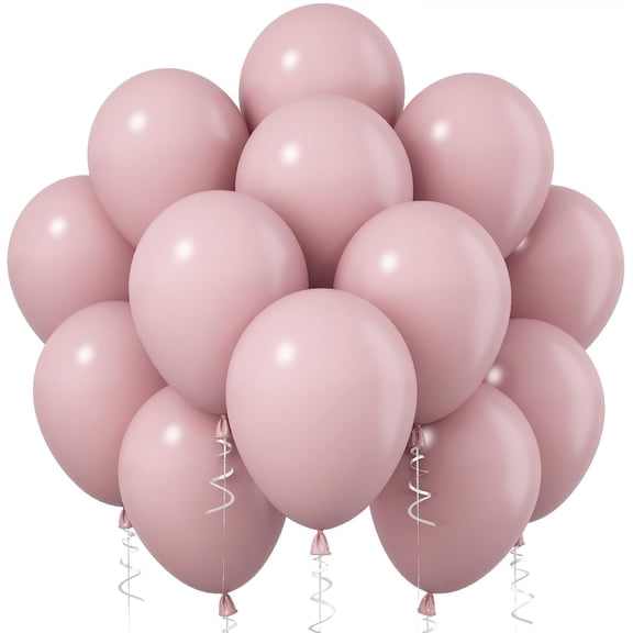 Pink Balloons, Boho Blush Pink Party Balloon Dusty Rose Nude Pink Balloons Retro Vintage Pink Latex Helium Balloons for Party Decor