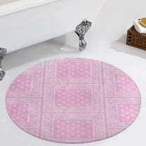 Pink Bandana Round Carpet Circle Rug Outdoor Patio Area Rug Washable Large Area Rugs Hallway Room Decor Fitness Mats
