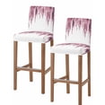 thumbnail image 1 of Pink Bar Stool Covers Set of 2, Summer Botanical Leaves Watercolor Stretch Washable Bar Chair Covers with Backs, Removable Pub Counter Height Chair Cover for Kitchen Dining Room Cafe, 1 of 7