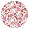 thumbnail image 1 of Pink Baseball Fun Pattern Round Fitted Tablecloth with Elastic Edge,Dining Table Cover Waterproof,Outdoor Round Tablecloth for Camping,Dining,Indoor and Outdoor, 1 of 7